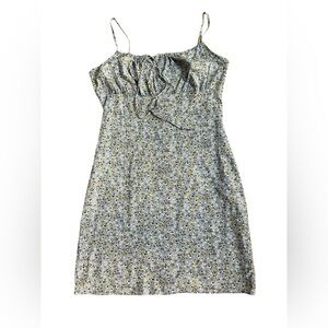 Vintage Y2K blue floral dress, cotton, medium